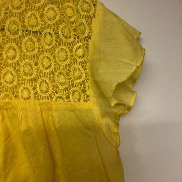 Zara Basic Yellow Lace Top - Picture 3 of 5